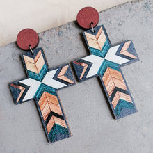 Load image into Gallery viewer, Cross Drop Earrings