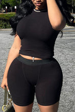 Load image into Gallery viewer, Round Neck Top and Shorts Set