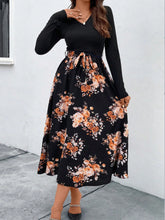 Load image into Gallery viewer, Floral V-Neck Long Sleeve Dress