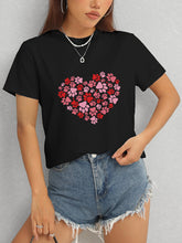 Load image into Gallery viewer, Heart Round Neck Short Sleeve T-Shirt