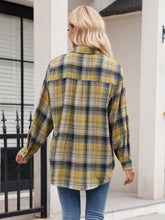 Load image into Gallery viewer, Mandy Pocketed Plaid Collared Neck Long Sleeve Shirt