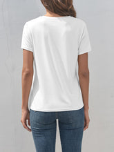 Load image into Gallery viewer, Heart Round Neck Short Sleeve T-Shirt