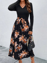 Load image into Gallery viewer, Floral V-Neck Long Sleeve Dress