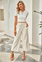 Load image into Gallery viewer, Drawstring Paperbag Waist Wide Leg Pants