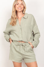 Load image into Gallery viewer, VERY J Texture Button Up Shirt and Shorts Set