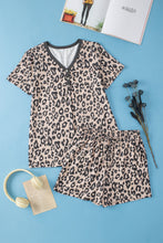 Load image into Gallery viewer, Leopard V-Neck Top and Shorts Set