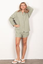 Load image into Gallery viewer, VERY J Texture Button Up Shirt and Shorts Set