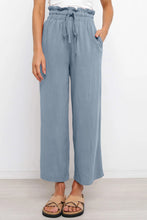 Load image into Gallery viewer, Drawstring Paperbag Waist Wide Leg Pants