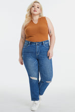 Load image into Gallery viewer, BAYEAS Full Size High Waist Distressed Washed Cropped Mom Jeans