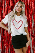 Load image into Gallery viewer, Heart Round Neck Short Sleeve T-Shirt