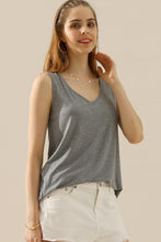 Load image into Gallery viewer, Ninexis Full Size V-Neck Curved Hem Tank