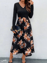 Load image into Gallery viewer, Floral V-Neck Long Sleeve Dress