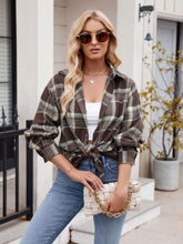 Load image into Gallery viewer, Mandy Pocketed Plaid Collared Neck Long Sleeve Shirt