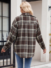 Load image into Gallery viewer, Mandy Pocketed Plaid Collared Neck Long Sleeve Shirt