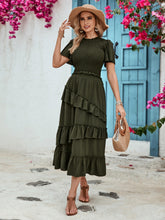Load image into Gallery viewer, Ruffled Elastic Waist Midi Skirt