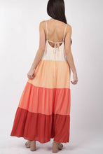 Load image into Gallery viewer, VERY J Color Block Tiered Maxi Cami Dress