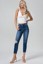 Load image into Gallery viewer, BAYEAS Full Size High Waist Distressed Washed Cropped Mom Jeans