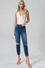 Load image into Gallery viewer, BAYEAS Full Size High Waist Distressed Washed Cropped Mom Jeans
