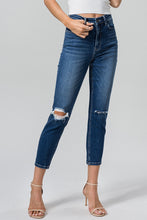 Load image into Gallery viewer, BAYEAS Full Size High Waist Distressed Washed Cropped Mom Jeans