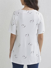 Load image into Gallery viewer, Heart Quarter Zip Short Sleeve T-Shirt