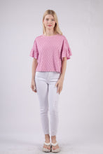 Load image into Gallery viewer, VERY J Full Size Texture Ruffle Short Sleeve Top
