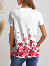 Load image into Gallery viewer, Heart V-Neck Short Sleeve T-Shirt