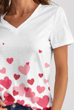 Load image into Gallery viewer, Heart V-Neck Short Sleeve T-Shirt