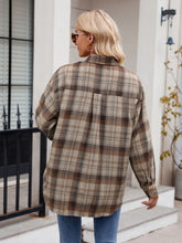 Load image into Gallery viewer, Mandy Pocketed Plaid Collared Neck Long Sleeve Shirt