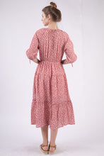 Load image into Gallery viewer, VERY J Floral Round Neck Tiered Midi Dress