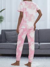 Load image into Gallery viewer, Tie-Dye Round Neck Short Sleeve Top and Pants