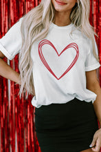 Load image into Gallery viewer, Heart Round Neck Short Sleeve T-Shirt