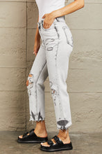 Load image into Gallery viewer, BAYEAS Acid Wash Accent Cropped Mom Jeans