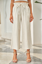 Load image into Gallery viewer, Drawstring Paperbag Waist Wide Leg Pants