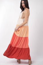 Load image into Gallery viewer, VERY J Color Block Tiered Maxi Cami Dress