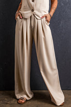 Load image into Gallery viewer, Ruched Wide Leg Pants with Pockets