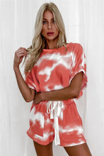 Load image into Gallery viewer, Tie-Dye Round Neck Top and Shorts Set