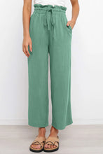 Load image into Gallery viewer, Drawstring Paperbag Waist Wide Leg Pants