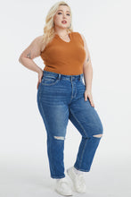 Load image into Gallery viewer, BAYEAS Full Size High Waist Distressed Washed Cropped Mom Jeans