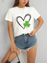 Load image into Gallery viewer, Heart Lucky Clover Short Sleeve T-Shirt