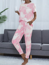Load image into Gallery viewer, Tie-Dye Round Neck Short Sleeve Top and Pants