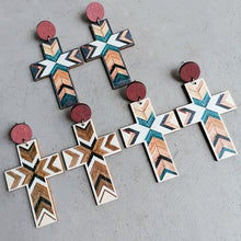 Load image into Gallery viewer, Cross Drop Earrings