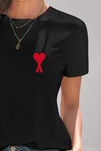 Load image into Gallery viewer, Heart Round Neck Short Sleeve T-Shirt