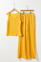 Load image into Gallery viewer, Textured Round Neck Top and Wide Leg Pants Set