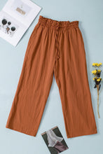 Load image into Gallery viewer, Drawstring Paperbag Waist Wide Leg Pants