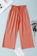 Load image into Gallery viewer, Drawstring Paperbag Waist Wide Leg Pants