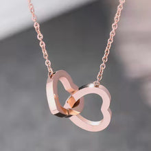 Load image into Gallery viewer, Alloy Double Heart Necklace
