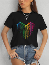 Load image into Gallery viewer, Heart Round Neck Short Sleeve T-Shirt