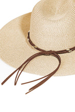 Load image into Gallery viewer, Fame Rope Strap Wide Brim Weave Hat