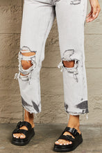 Load image into Gallery viewer, BAYEAS Acid Wash Accent Cropped Mom Jeans