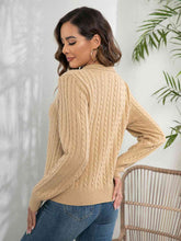 Load image into Gallery viewer, Johnny Collar Cable-Knit Long Sleeve Sweater
